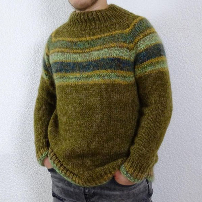 Vintage Icelandic Knit Jacquard Crew Neck Sweater(Unisex) elevenforest