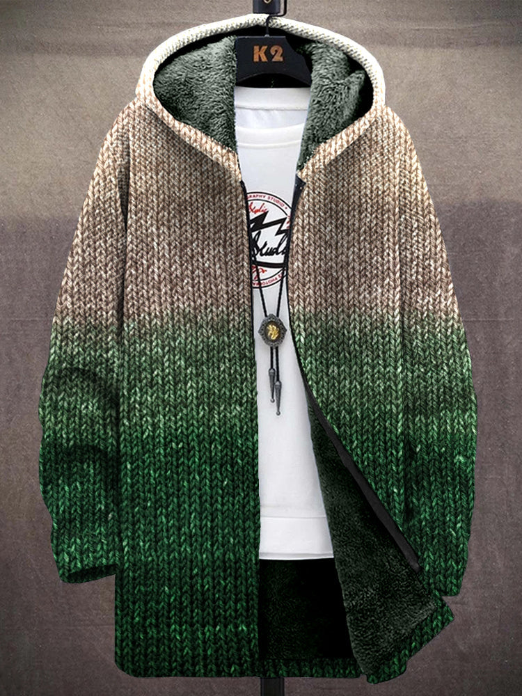 Men's Retro Old Fashioned Gradient Cozy Hooded Coat elevenforest