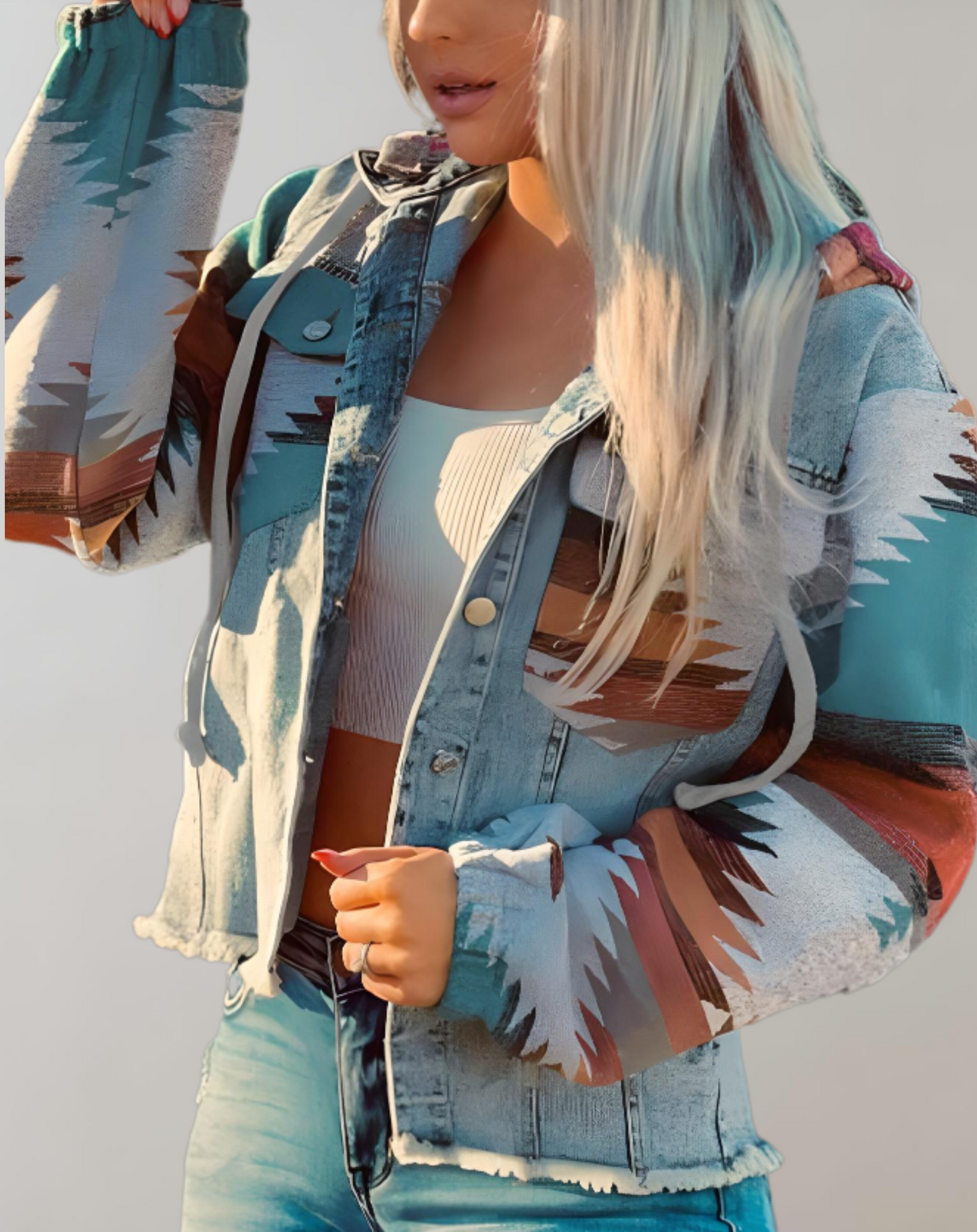 LM | Casual printed jacket for women
