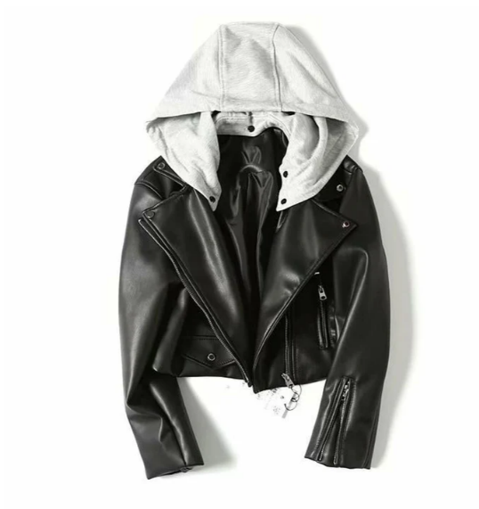 LM | Ladies leather jacket with hood