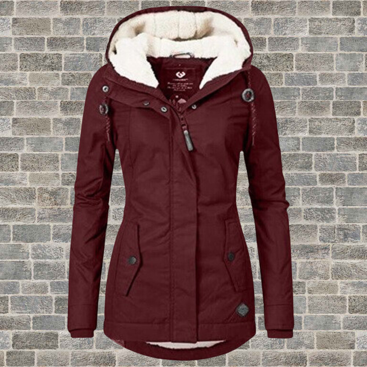 LM | New Pleated cotton jacket with lambskin hood