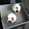 Red Zirconia Earrings in Sterling Silver