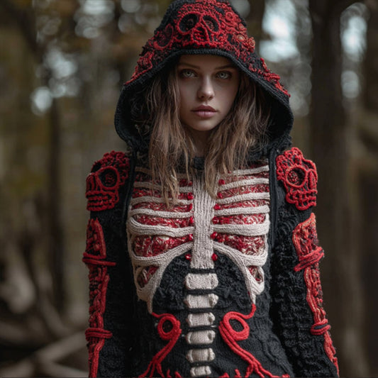 Halloween Anatomy Art Blood Red Ancient Hooded Sweater artswardrobe