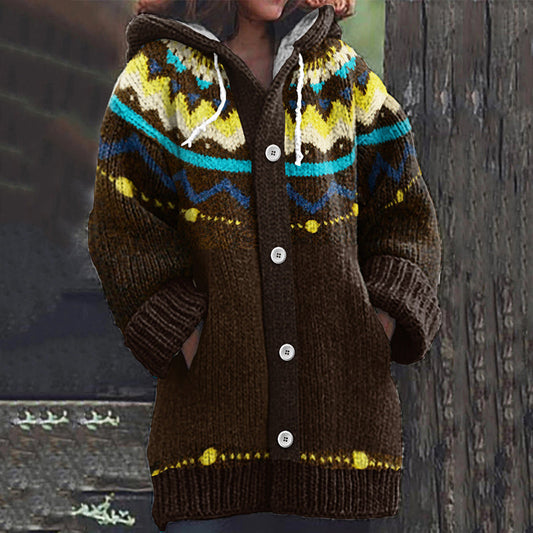 Vintage Icelandic Knitted Printed Warm Sweater Cardigan elevenforest