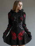 Halloween Blood Butterfly Women's Knit Sweater Dress artswardrobe