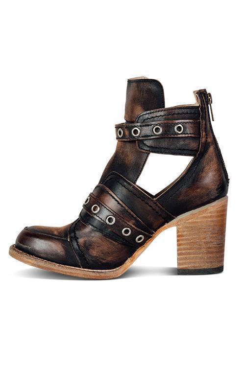 LM | Rustic ankle boot with block heels