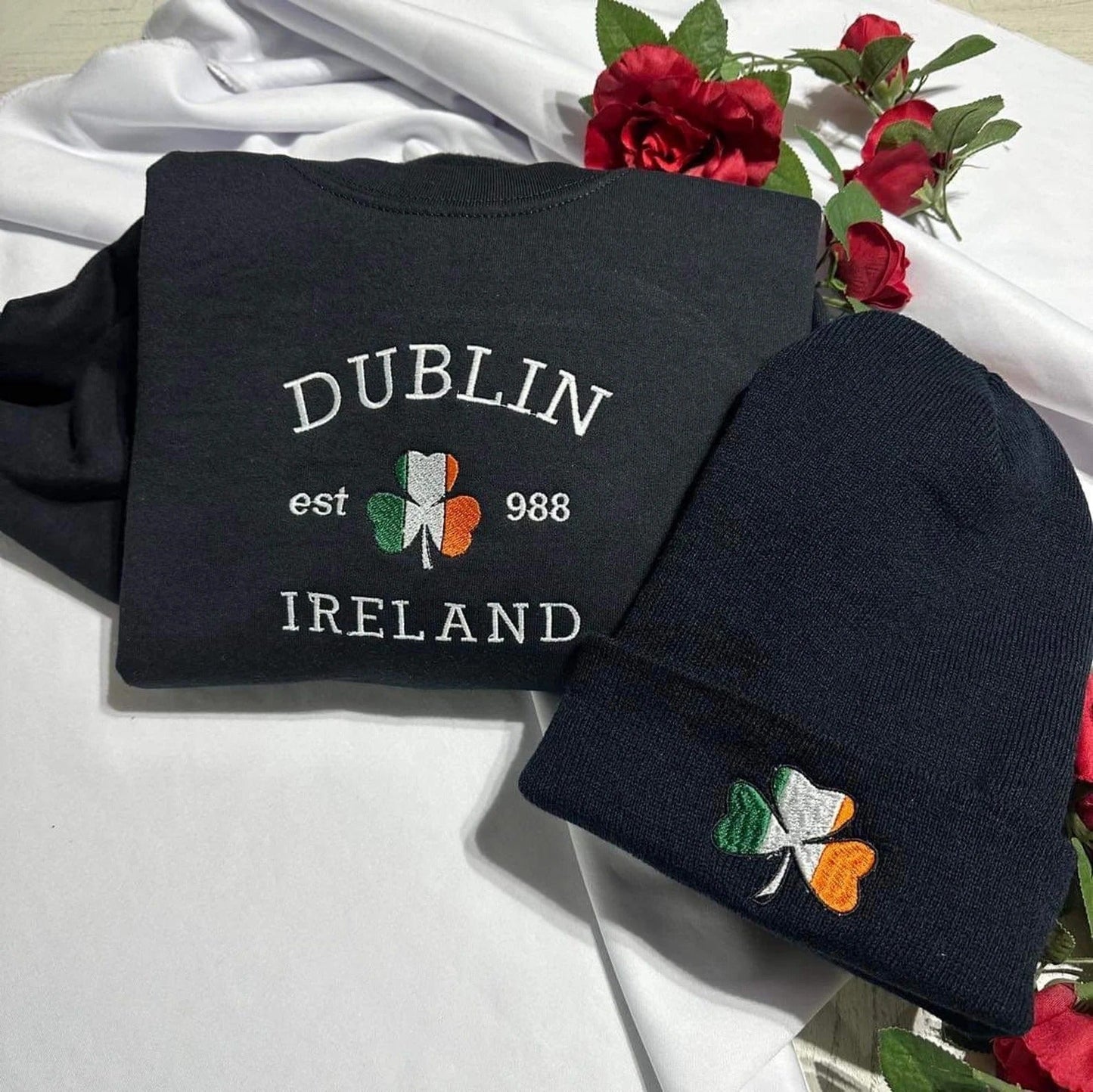 Comstylish Dublin Ireland Embroidery Cozy Sweatshirt