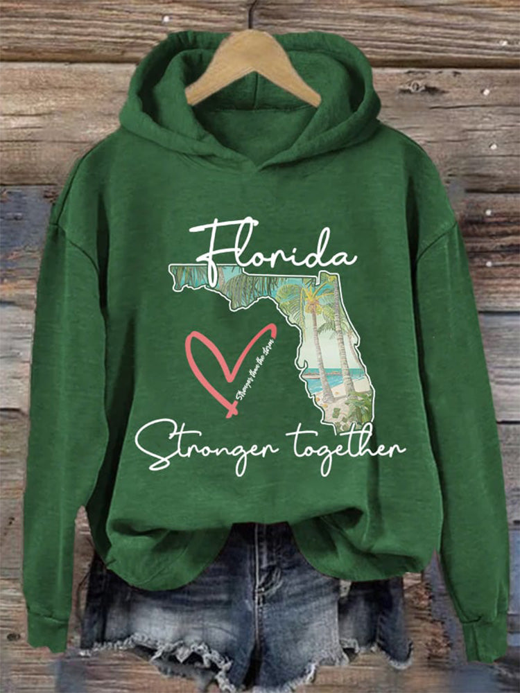 Comstylish Women's Florida Stronger Than The Storm Print Casual Sweatshirt