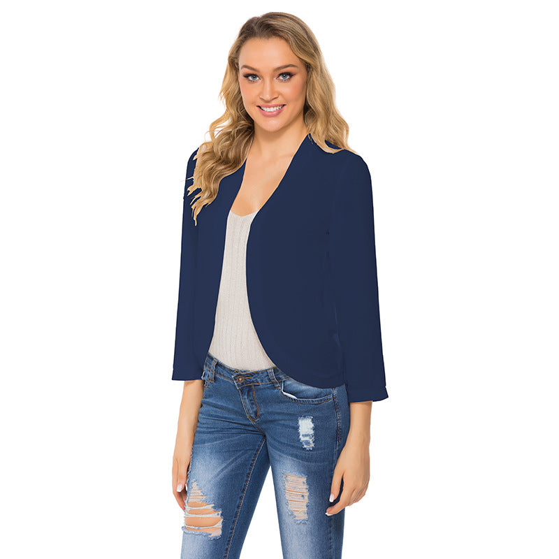 LM | casual long-sleeved blazer, open at the front