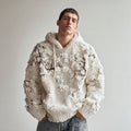 Men's Japanese White Almond Blossom Warm Hooded Sweater artswardrobe