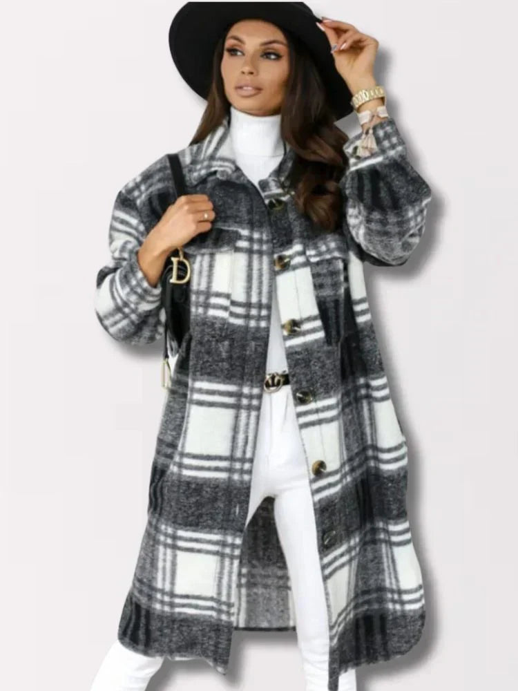 LM | long plaid jacket