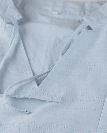 LM | A-line mini dress with V-neck, 3/4-length sleeves and pockets