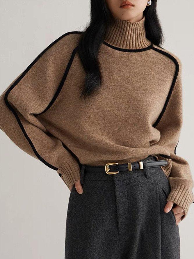 LM | Coffee Sweater with high neckline