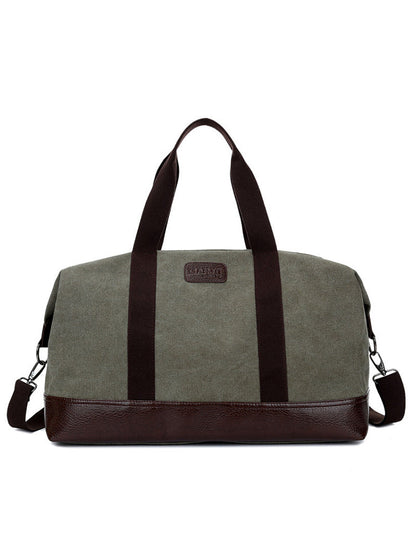 Vintage Washed Canvas Leather Patchwork Bag artswardrobe