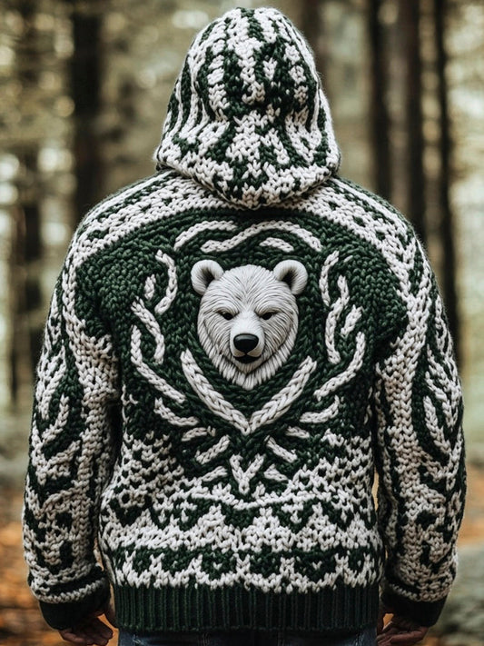 Polar Bear Totem Men's Hooded Sweater artswardrobe