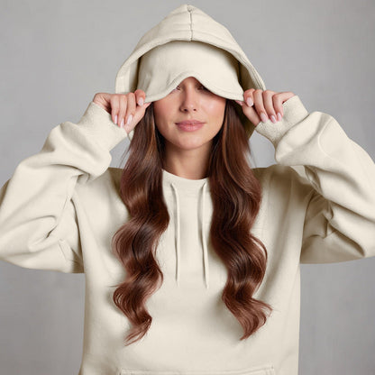 Comstylish Unisex Airplane Mode Travel Casual Cotton Blend Eye Mask Hoodie