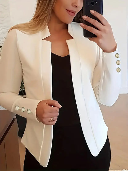 LM | Long-sleeved blazer with open button placket for spring