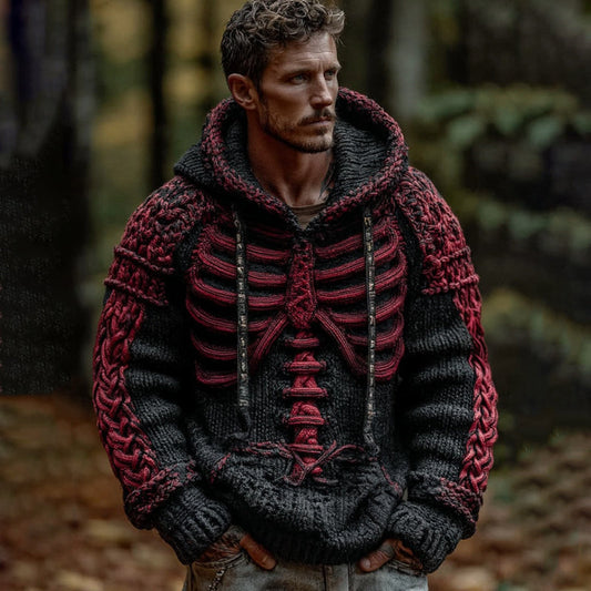 Men's Halloween Anatomy Art Hooded Sweater artswardrobe
