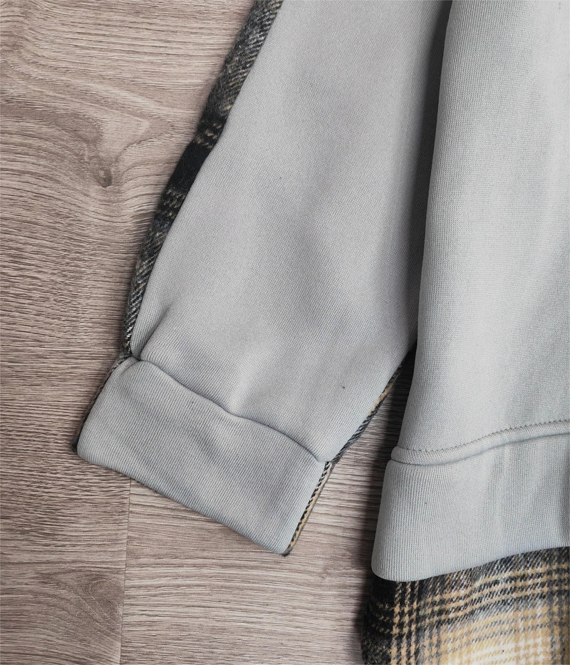 LM | Comfortable long-sleeved patchwork sweatshirt