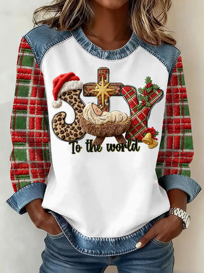 Comstylish Women's Joy To The World Printed Sweatshirt