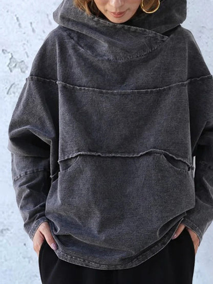 LM | Denim pullover hoodie