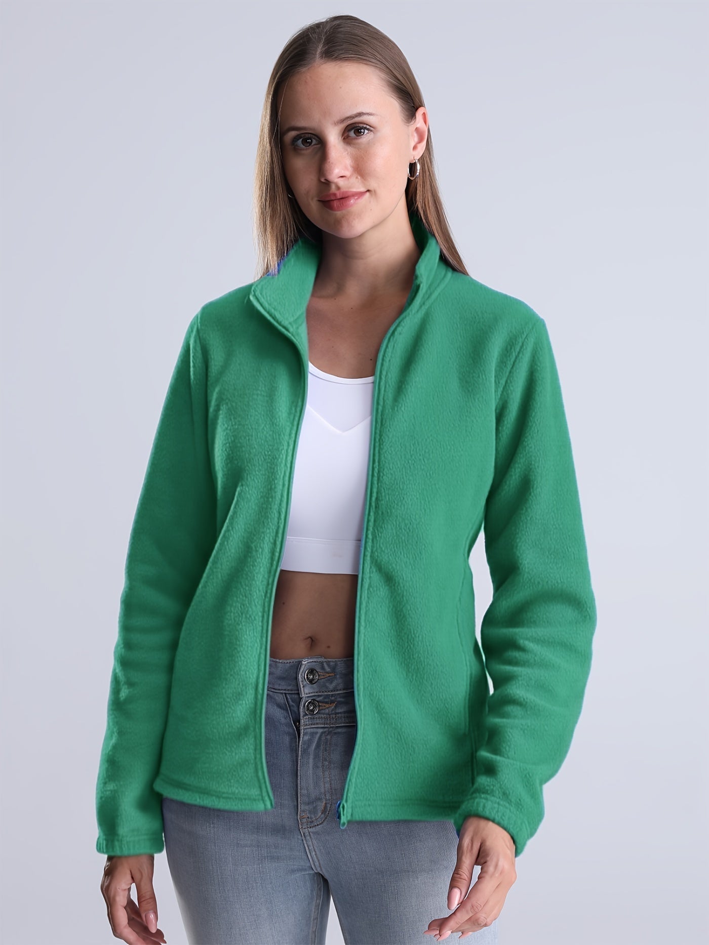 LM | Simple, plush-lined jacket with zipper and pockets