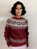 Sofia® | Comfortable red sweater with a crew neck and long sleeves