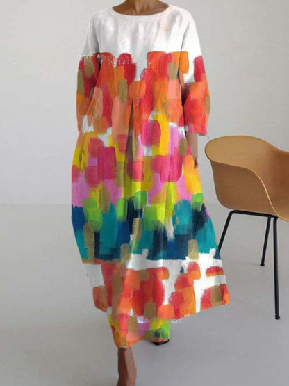 LM | Elegant colorful summer maxi dress