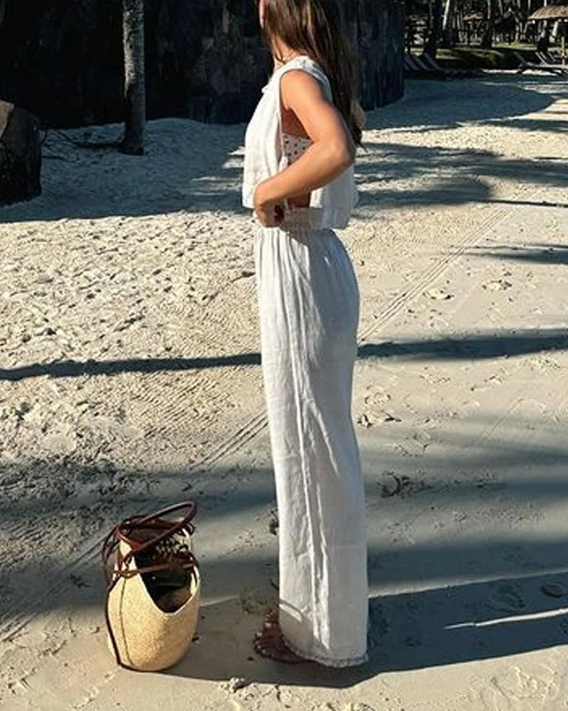 LM | Two-piece set consisting of vest and trousers with lacing