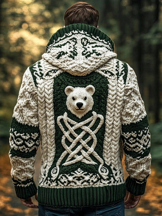 Polar Bear Totem Men's Hooded Sweater artswardrobe