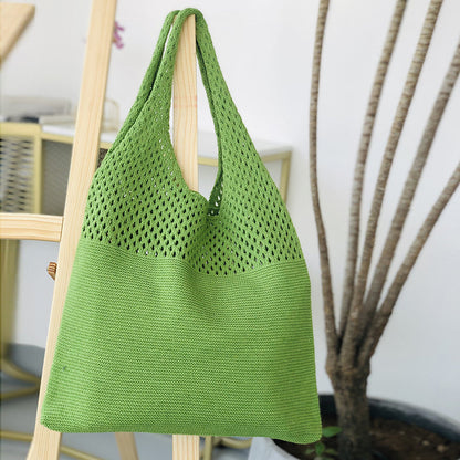Retro Hollow Hand-Held Shoulder Knitted Wool Bag elevenforest