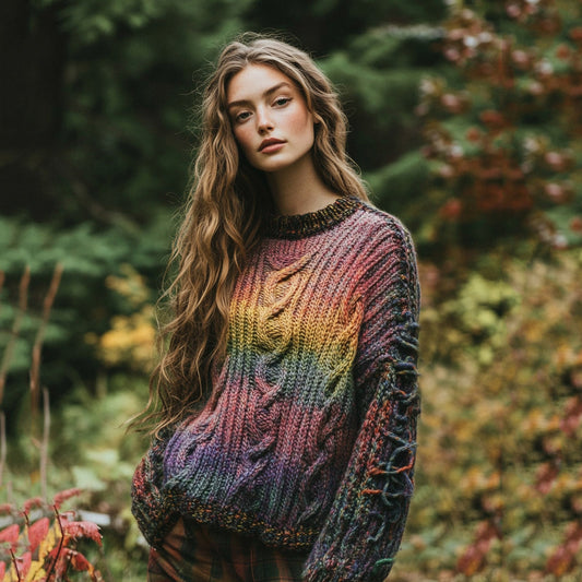 Women's Celtic Knot Mysterious Color Ombre Sweater artswardrobe