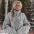 Women's Viking Celtic Knot Rune Knit Jacquard Warm Turtleneck Sweater artswardrobe