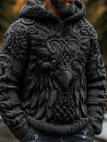 Men's Viking-style Winter Warm Hooded Knitted Sweater artswardrobe