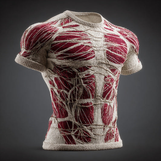Men's Vintage Muscle Anatomy Art Short Sleeve Sweater artswardrobe
