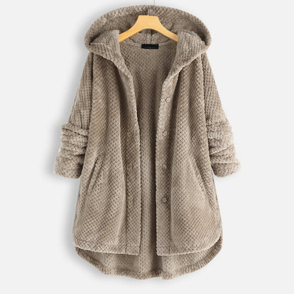LM | warm teddy jacket with hood