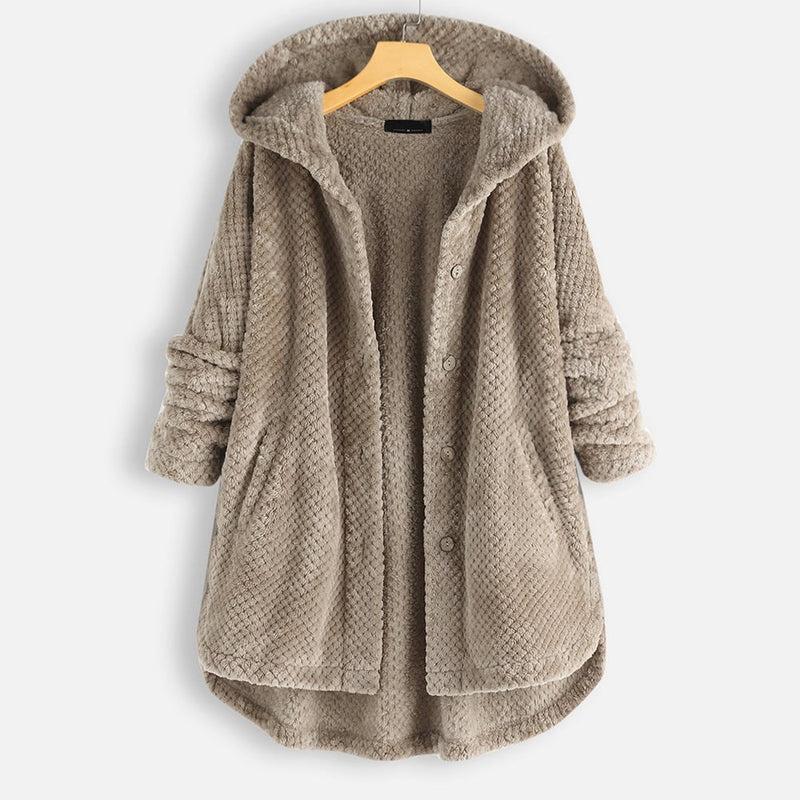LM | warm teddy jacket with hood
