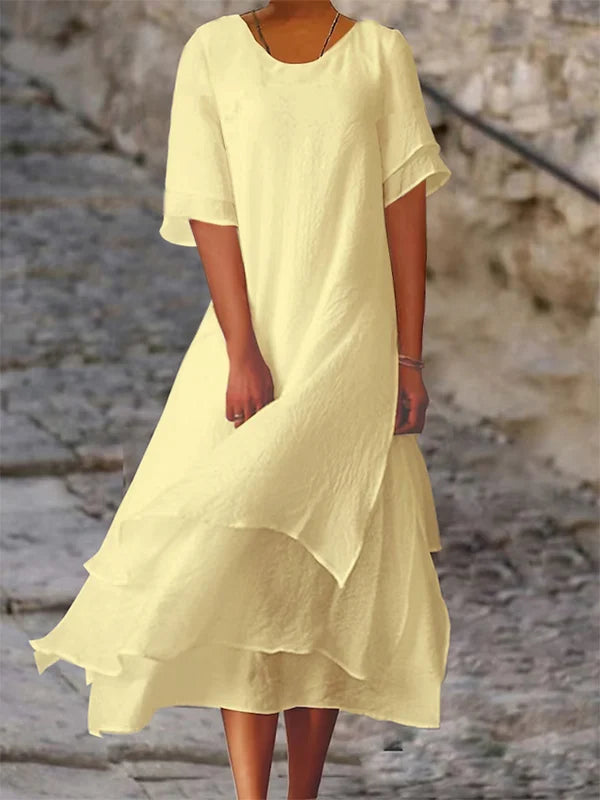 LM | Multi-layered flowing midi dress