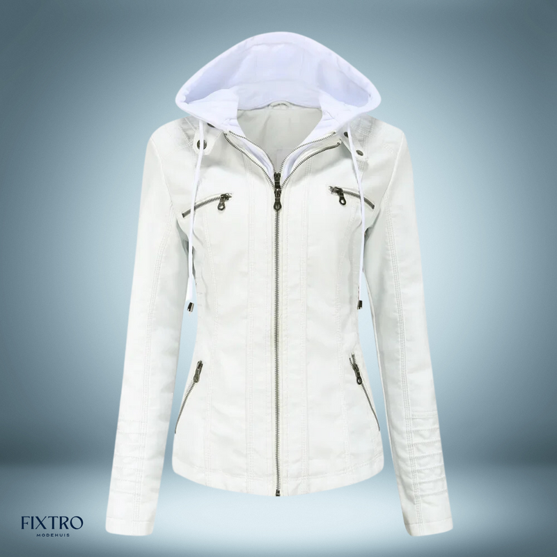 LM | Leather jacket with hood
