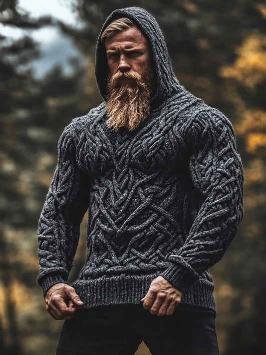 Viking Age Vintage Totem Men's Hooded Sweater artswardrobe
