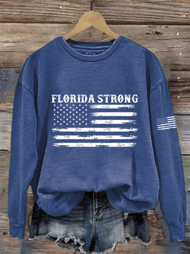 Comstylish Women's Florida Strong Printed Casual Sweatshirt
