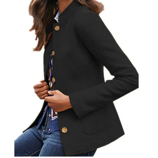 Casual Solid Pockets Jacket