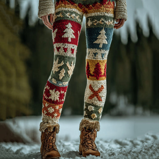 Comstylish Women's Christmas Tree Printed Sports Stretch Leggings