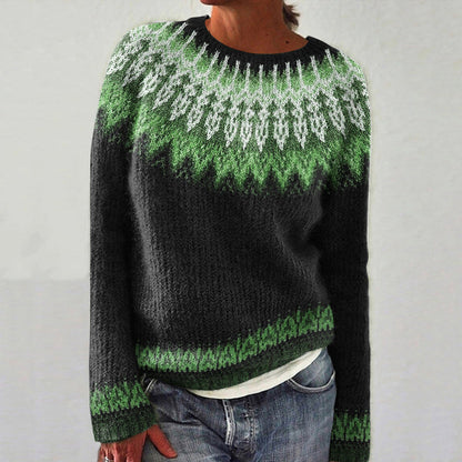 Vintage Fairman Island Knit Jacquard Crew Neck Sweater elevenforest