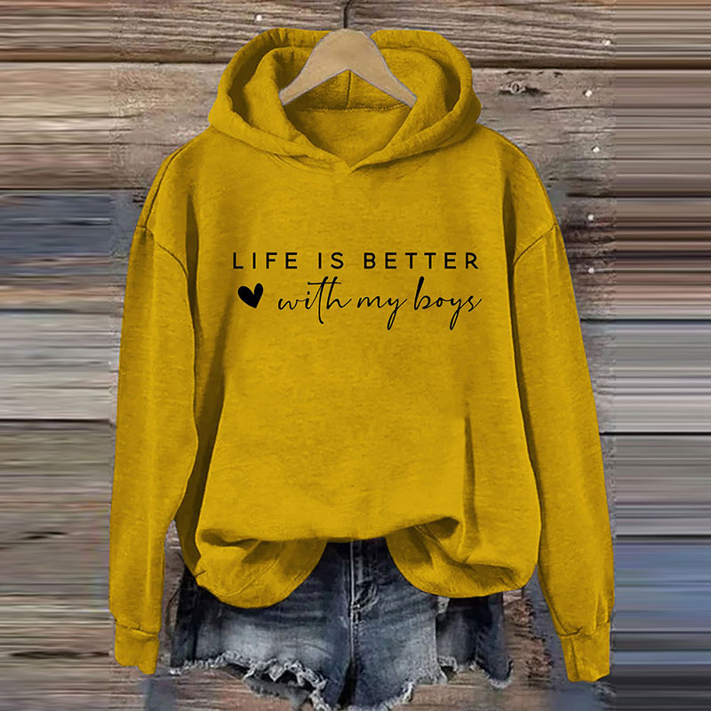 Comstylish Life is Better With My Boys Hoodie