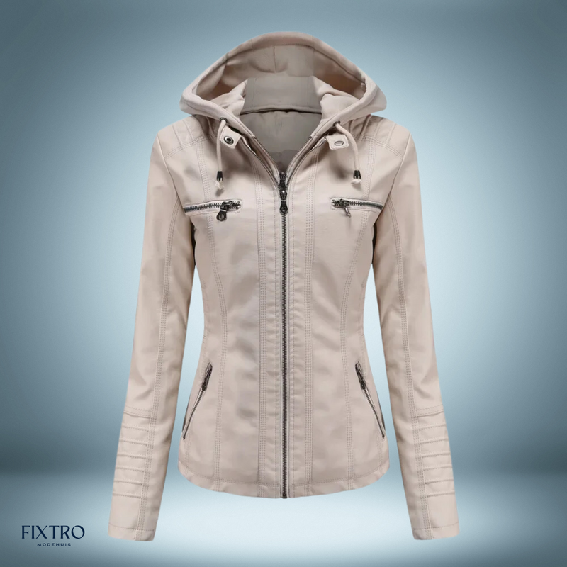 LM | Leather jacket with hood