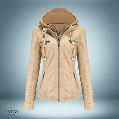 LM | Leather jacket with hood