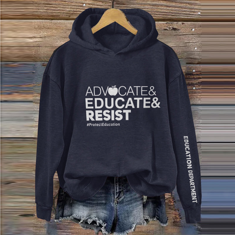 Comstylish Advocate Educate Resist Save The Department Of Education Hoodie