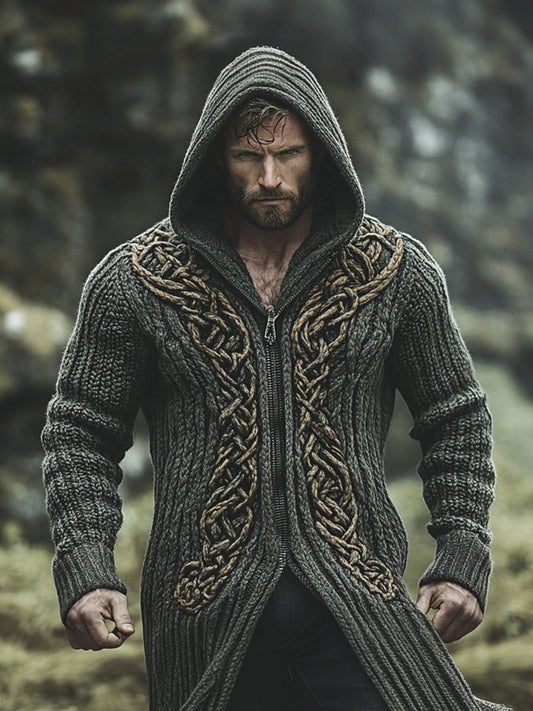 Irish Celtic Myth Men's Hooded Zipper Sweater elevenforest