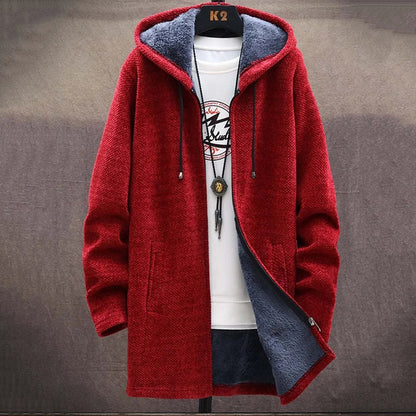 Men'S Plush Thick Knitted Sweater Coat Cardigan elevenforest